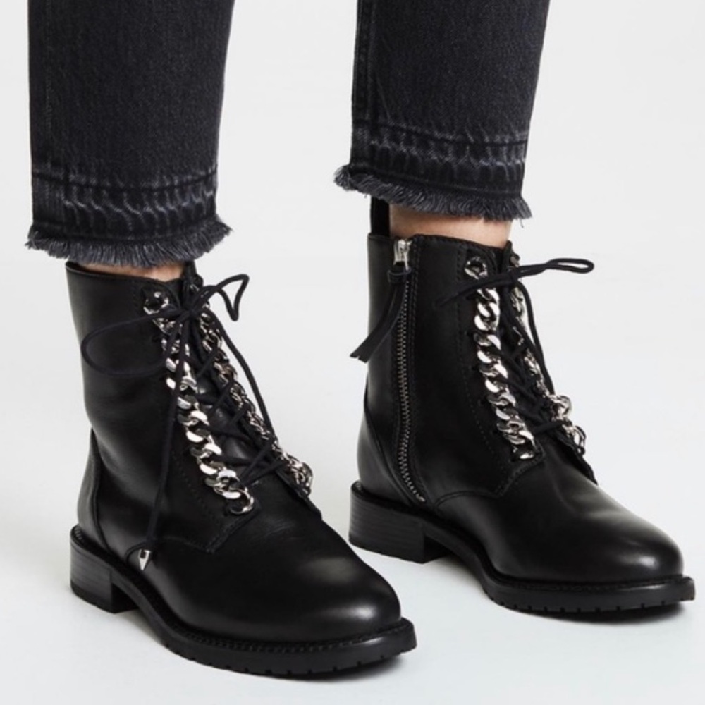 Rebecca Minkoff Chain Leather Combat Boots